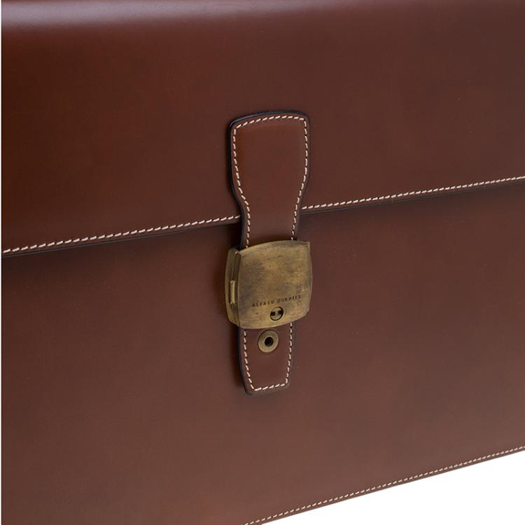 Pre Owned Dunhill Tan Leather Vintage Document Briefcase