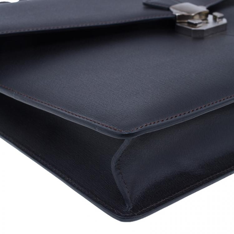 Pre Owned Dunhill Black Leather Confidential Briefcase