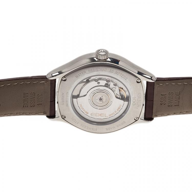 Pre Owned Ebel Silver Stainless Steel 100 Classic Men's Wristwatch 40MM