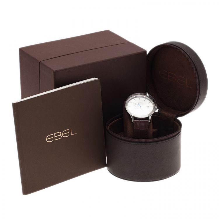 Pre Owned Ebel Silver Stainless Steel 100 Classic Men's Wristwatch 40MM