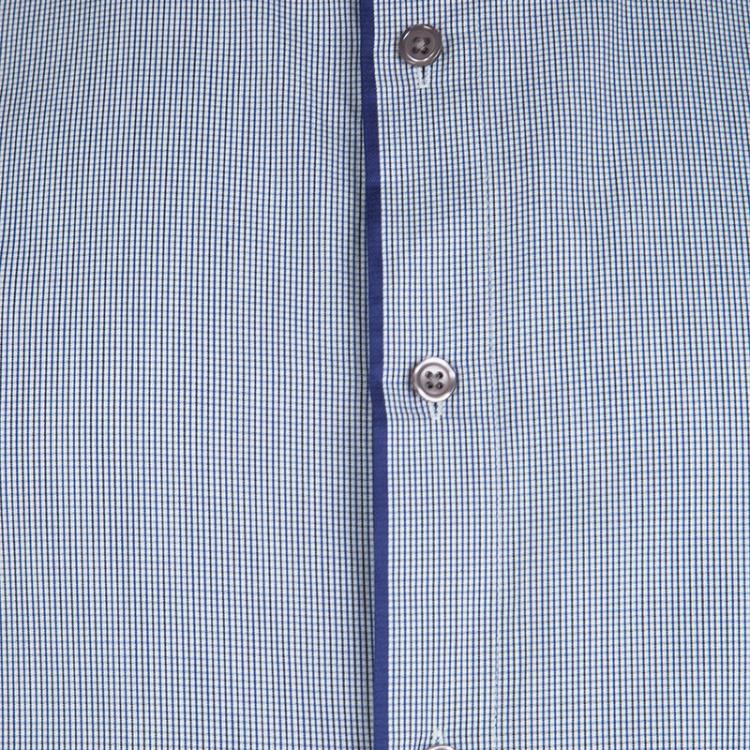 Pre Owned Elie Tahari Blue Checkered Long Sleeve Button Front Shirt L