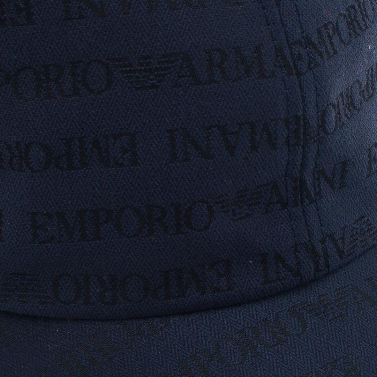 Pre Owned Emporio Armani Blue Logo Baseball Cap Size L