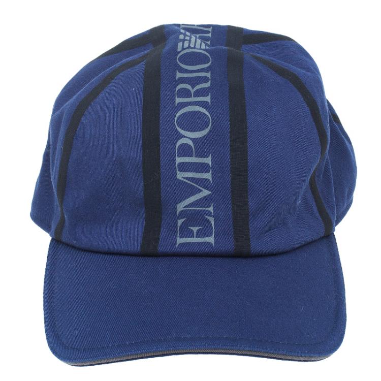 Pre Owned Emporio Armani Blue Logo Cap Size L - XL 