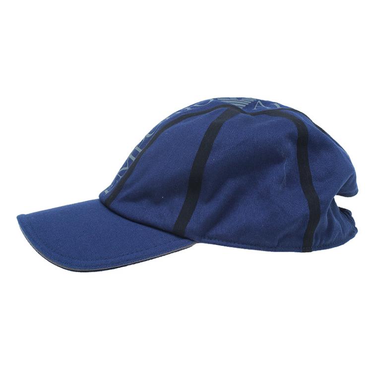 Pre Owned Emporio Armani Blue Logo Cap Size L - XL 