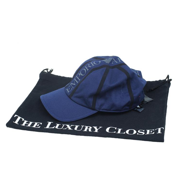 Pre Owned Emporio Armani Blue Logo Cap Size L - XL 