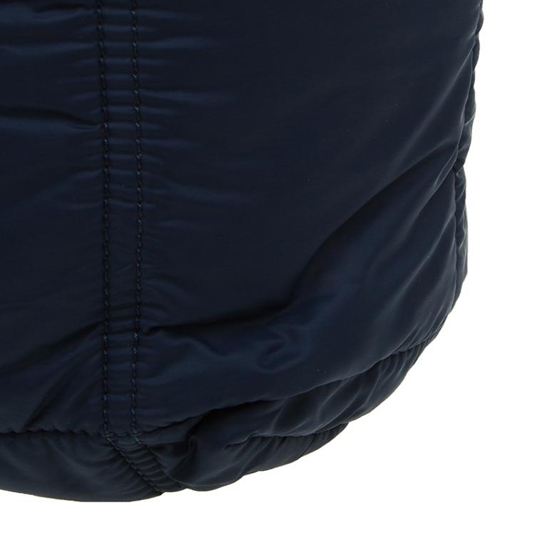 Pre Owned Emporio Armani Navy Blue Nylon Padded Shopper Tote