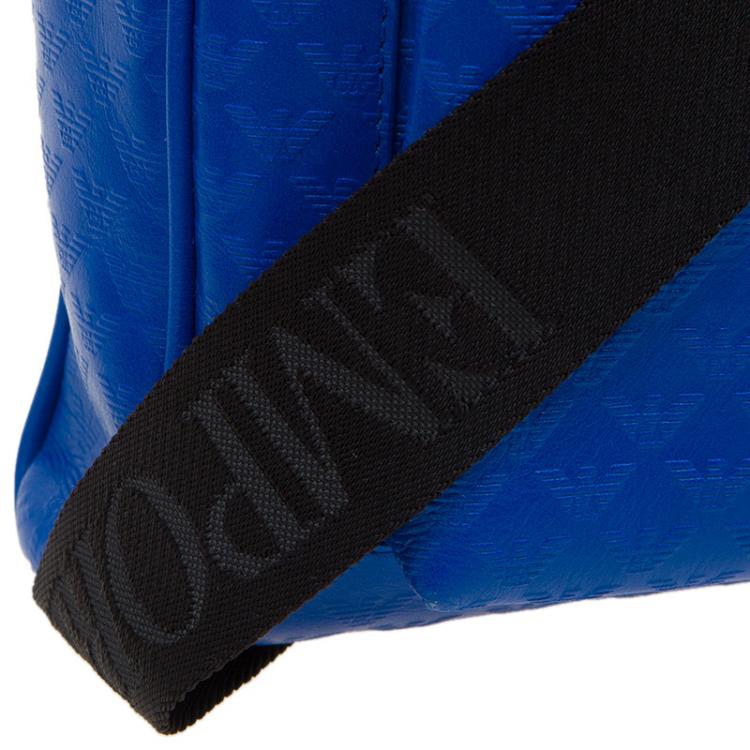 Pre Owned Emporio Armani Blue Leather Medium Messenger Bag