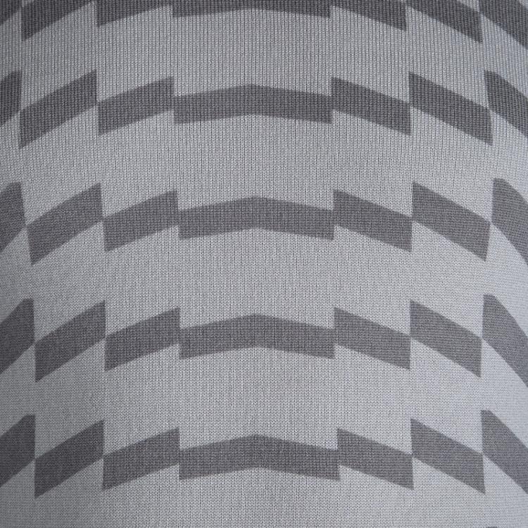 مملوكة مسبقًا Emporio Armani Grey Wool Geometric Pattern Sweater XXL