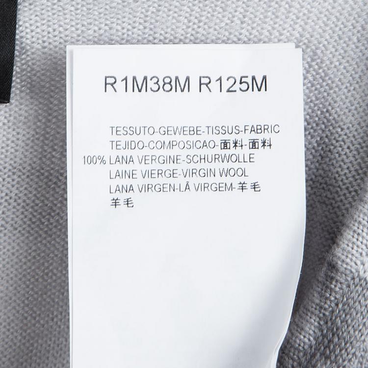 مملوكة مسبقًا Emporio Armani Grey Wool Geometric Pattern Sweater XL