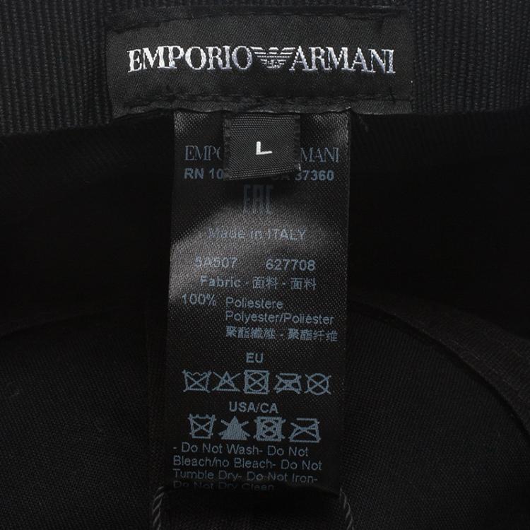 Pre Owned Emporio Armani Brown Monogram Baseball Cap Size L