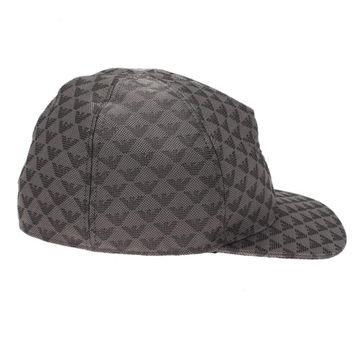 Pre Owned Emporio Armani Grey Monogram Baseball Cap Size L