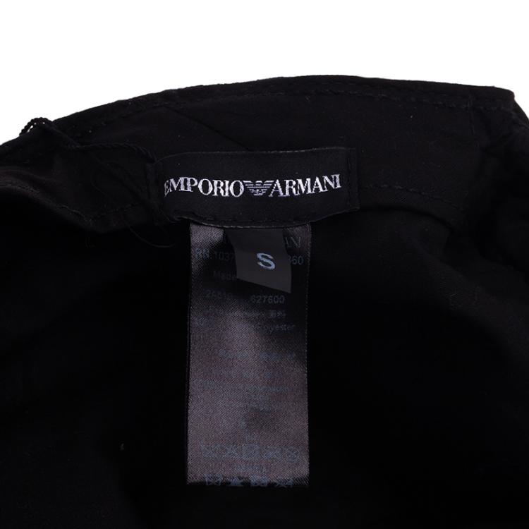 Pre Owned Emporio Armani Black Logo Baseball Cap Size S