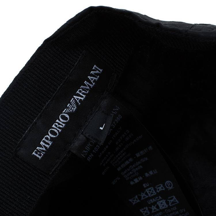 Pre Owned Emporio Armani Black Baseball Cap Size L