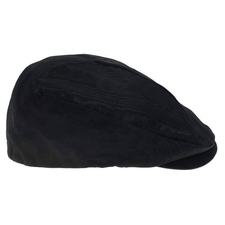 Pre Owned Emporio Armani Black Viscose Moire Flat Cap Size L
