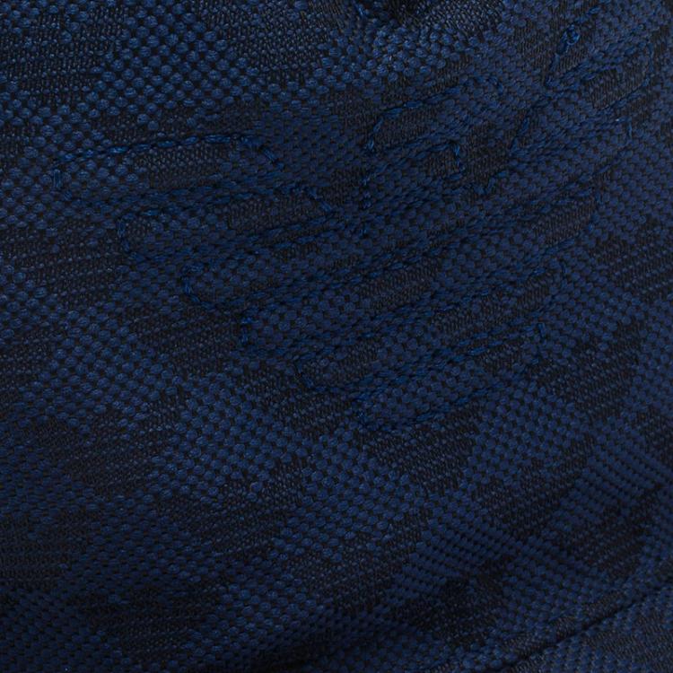 Pre Owned Emporio Armani Blue Monogram Baseball Cap Size L