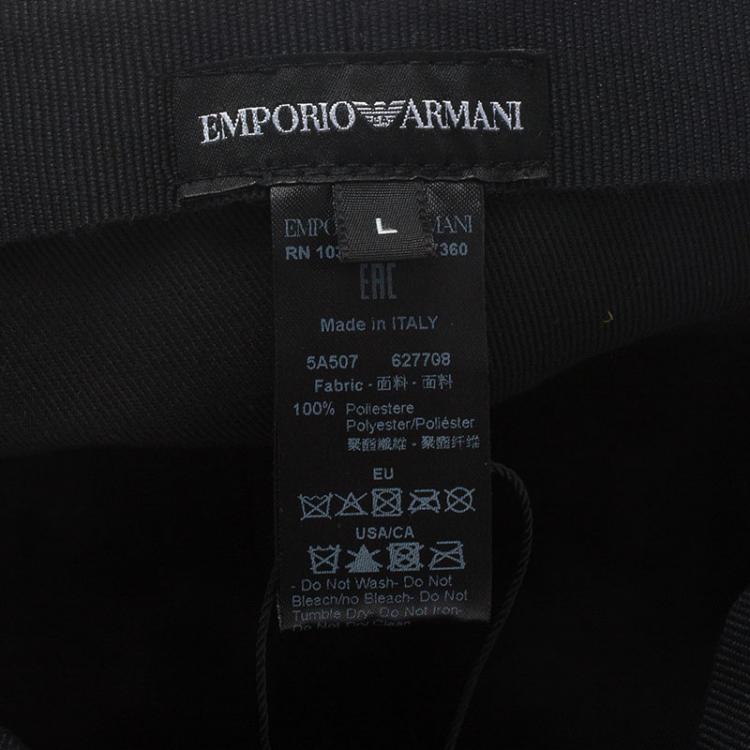 Pre Owned Emporio Armani Blue Monogram Baseball Cap Size L
