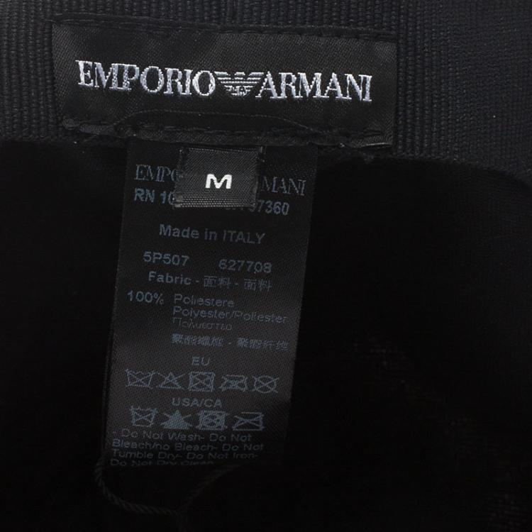 Pre Owned Emporio Armani Grey Monogram Baseball Cap Size M