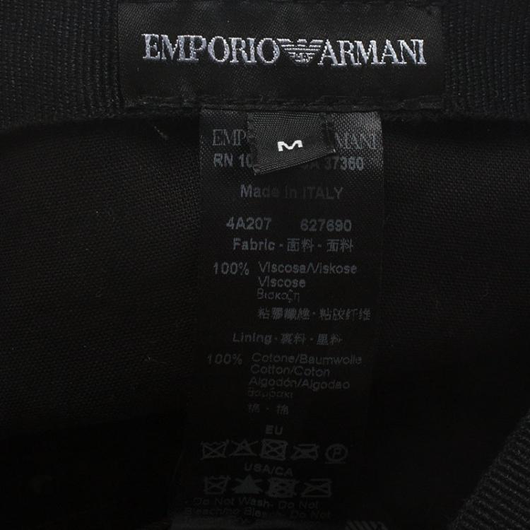 Pre Owned Emporio Armani Blue Monogram Baseball Cap Size M
