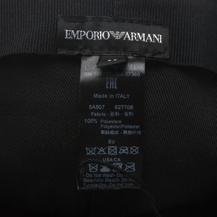Pre Owned Emporio Armani Blue Monogram Baseball Cap Size M
