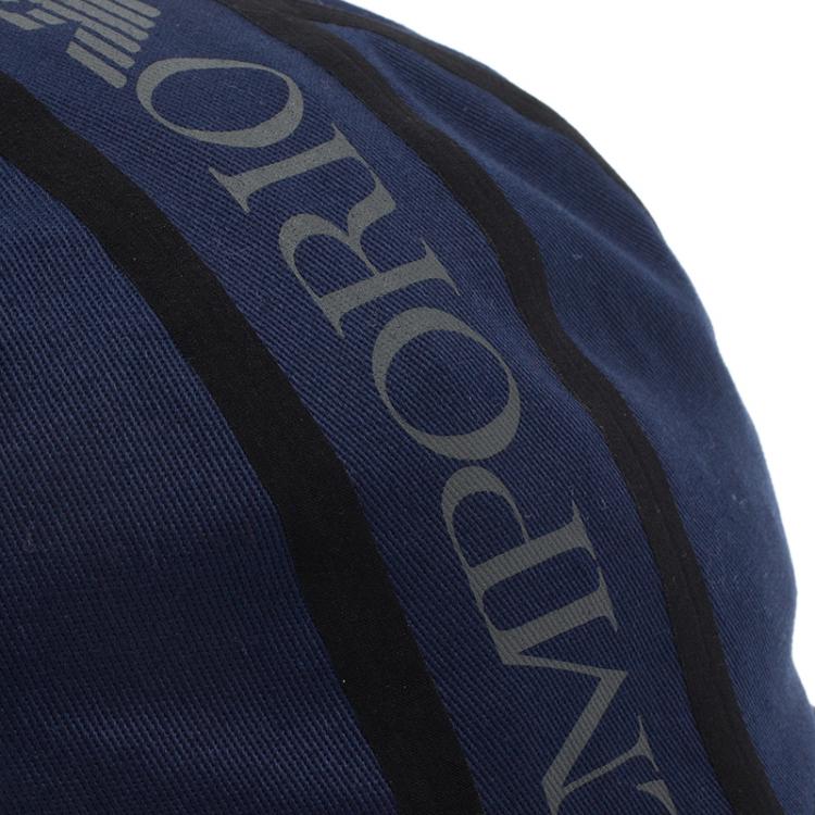 Pre Owned Emporio Armani Blue Logo Baseball Cap Size L/XL