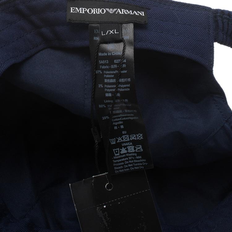 Pre Owned Emporio Armani Blue Logo Baseball Cap Size L/XL