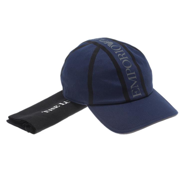 Pre Owned Emporio Armani Blue Logo Baseball Cap Size L/XL