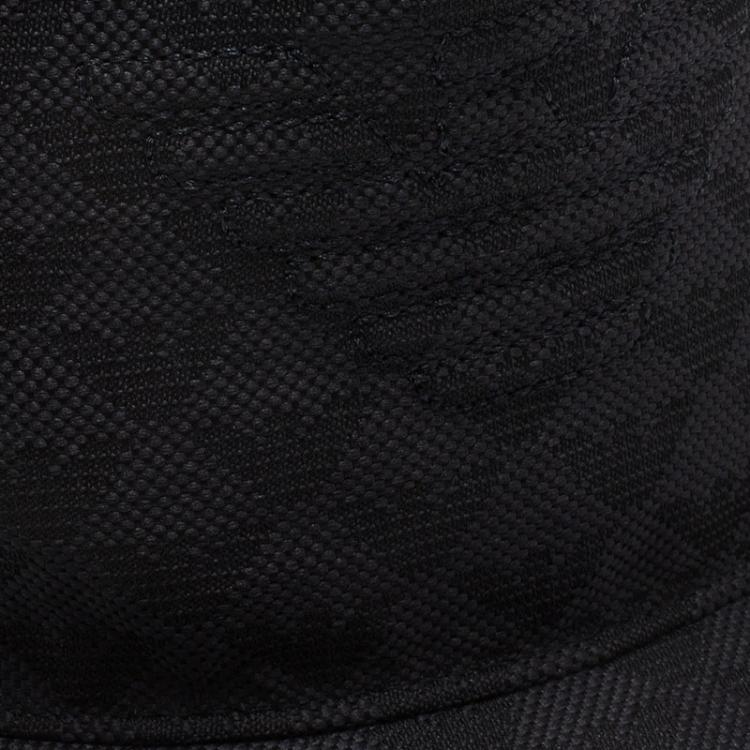 Pre Owned Emporio Armani Dark Grey Monogram Baseball Cap Size S