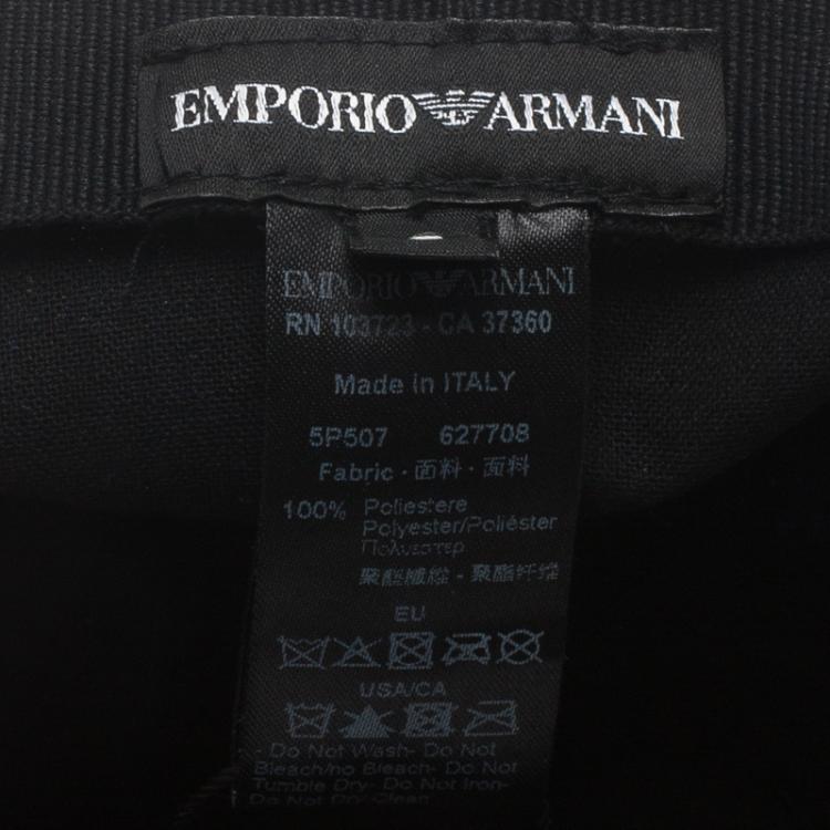 Pre Owned Emporio Armani Blue Monogram Baseball Cap Size L