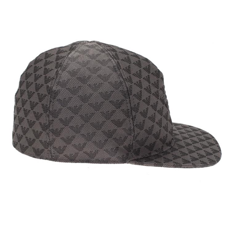 Pre Owned Emporio Armani Grey Monogram Baseball Cap Size M