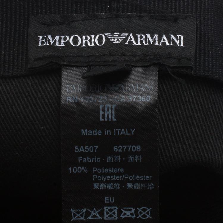 Pre Owned Emporio Armani Blue Monogram Baseball Cap Size M