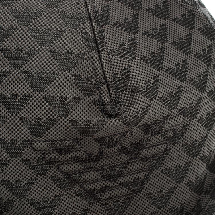 Pre Owned Emporio Armani Grey Monogram Logo Embroidered Baseball Cap L