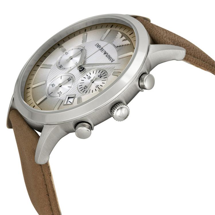 Pre Owned Emporio Armani Silver Stainless Steel AR2471 Men's Wristwatch 43MM