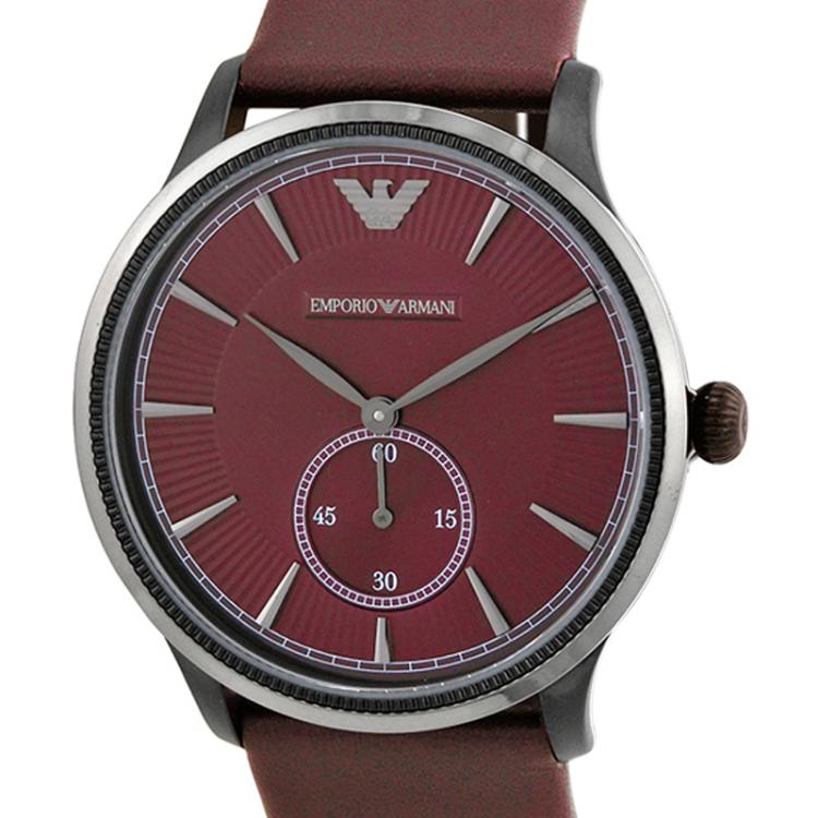 Pre Owned Emporio Armani Red Stainless Steel AR1801 Men's Wristwatch 38MM
