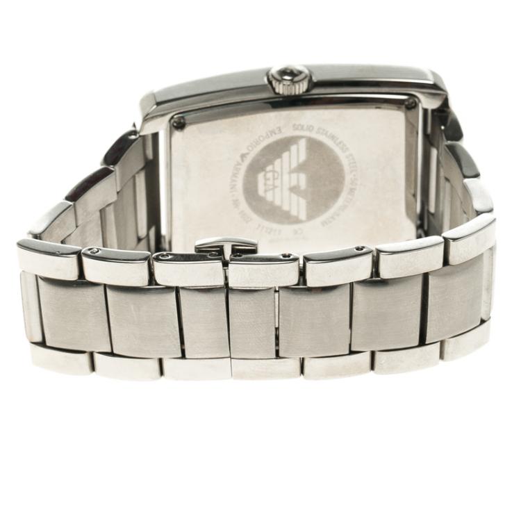 Pre Owned Emporio Armani Silver Stainless Steel AR 1607 Men's Wristwatch 32MM