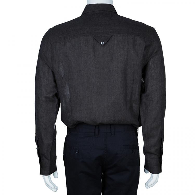 Pre Owned Emporio Armani Men's Grey Shirt L