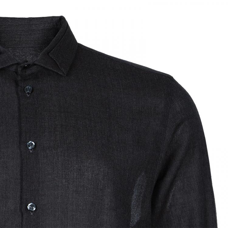 Pre Owned Emporio Armani Men's Grey Shirt L