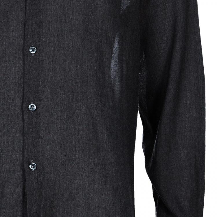 Pre Owned Emporio Armani Men's Grey Shirt L