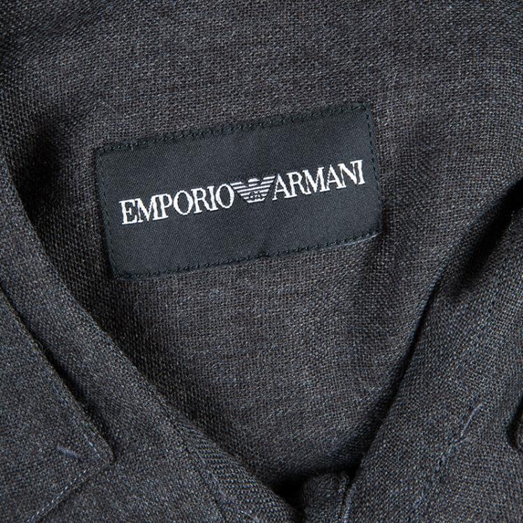 Pre Owned Emporio Armani Men's Grey Shirt L