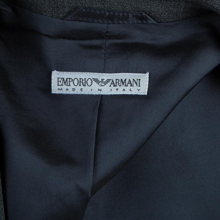 Pre Owned Emporio Armani Men's Grey Wool Blazer L