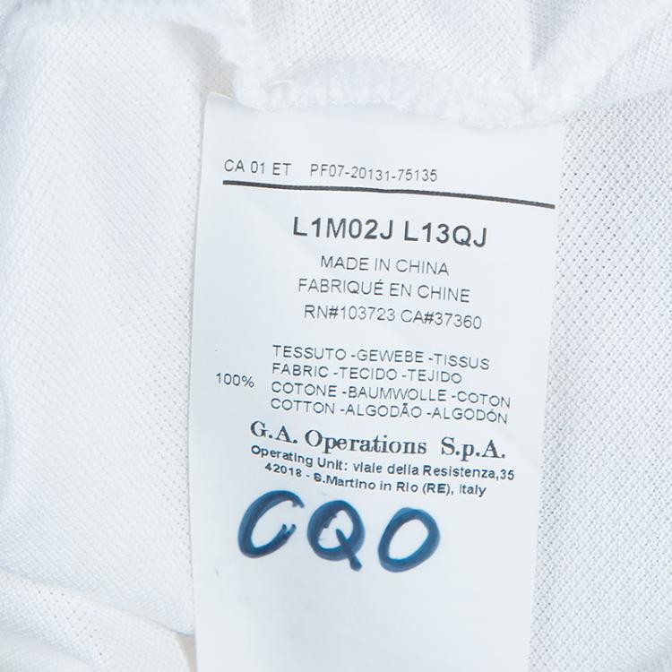 Pre Owned Emporio Armani Men's White Polo Shirt L