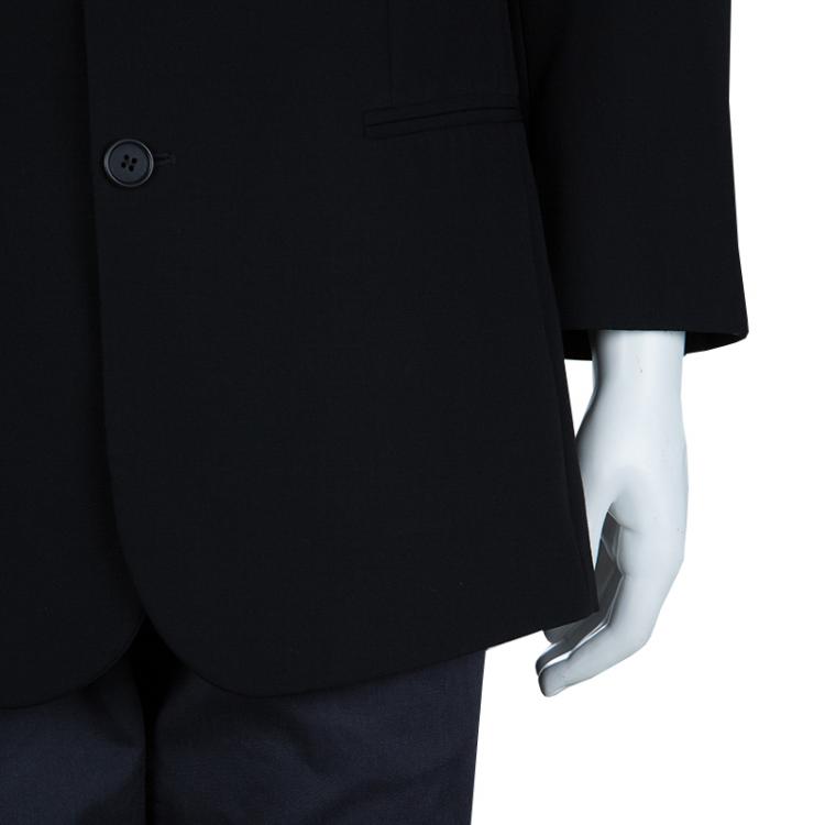 Pre Owned Emporio Armani Black Fleece Wool Blazer M