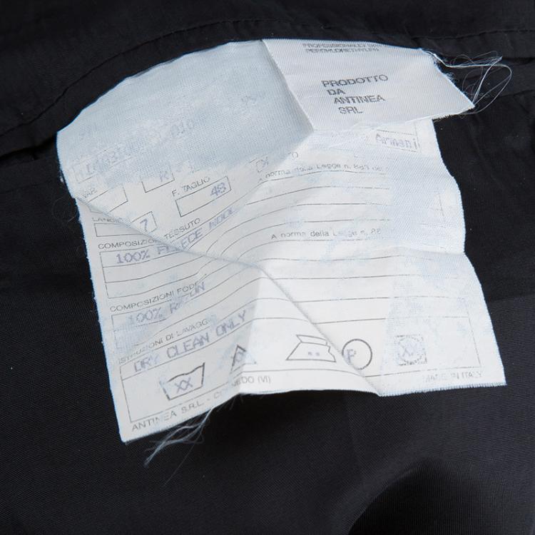 Pre Owned Emporio Armani Black Fleece Wool Blazer M