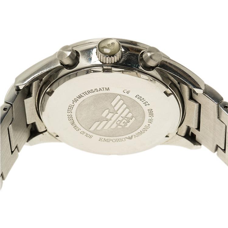 مملوكة مسبقًا Emporio Armani Blue Stainless Steel AR5860 Men's Wristwatch 43MM