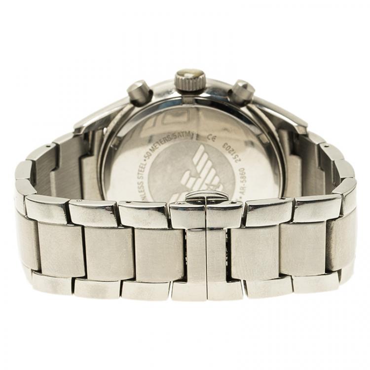 مملوكة مسبقًا Emporio Armani Blue Stainless Steel AR5860 Men's Wristwatch 43MM