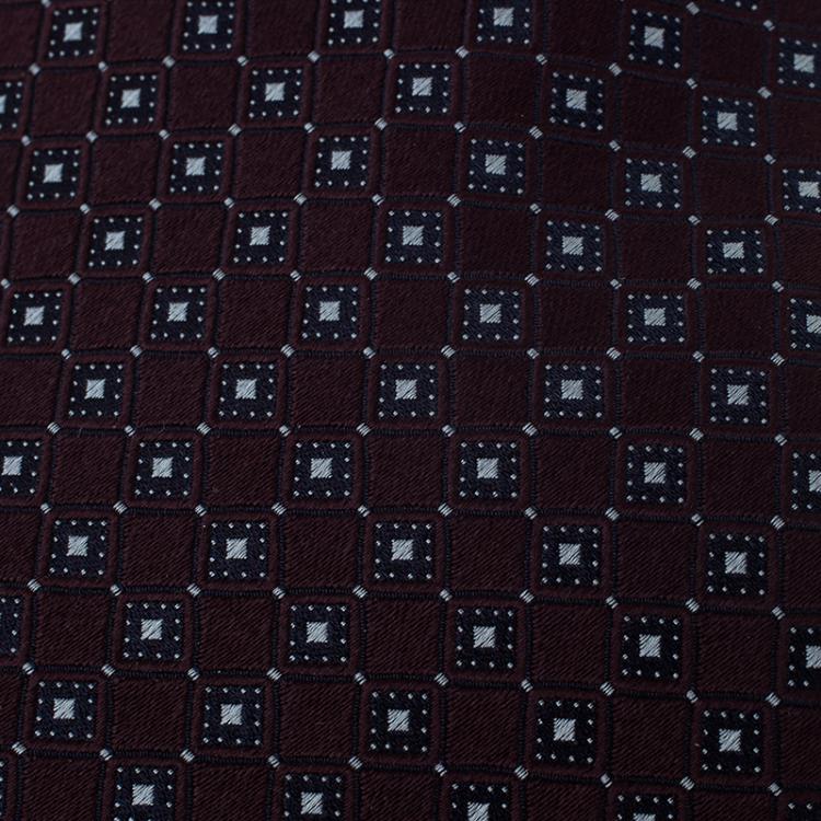 Pre Owned Ermenegildo Zegna Brown Pattern Silk Tie