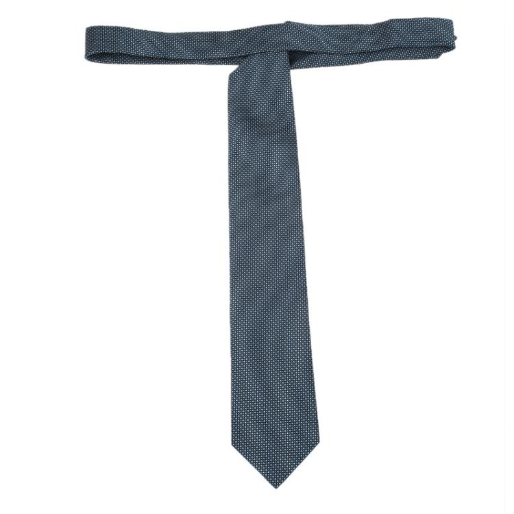 Pre Owned Ermenegildo Zegna Grey Silk Tie