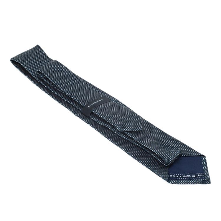 Pre Owned Ermenegildo Zegna Grey Silk Tie