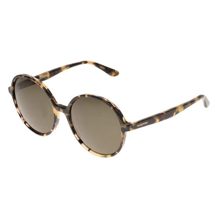 Pre Owned Ermenegildo Zegna Tortoise Frame EZ0047 Half Rimmed Round Sunglasses