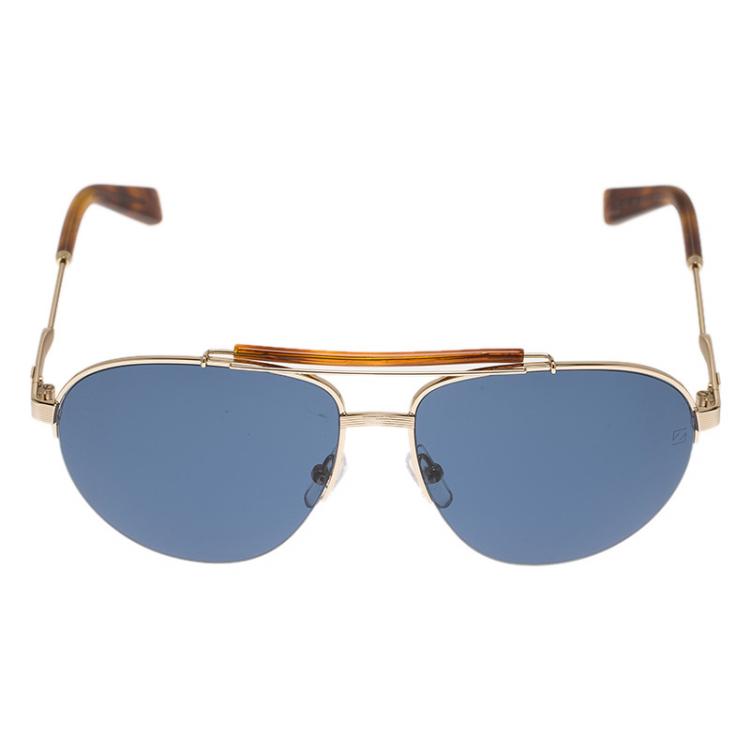 مملوكة مسبقًا Ermenegildo Zegna Silver and Light Brown EZ0007 Aviators