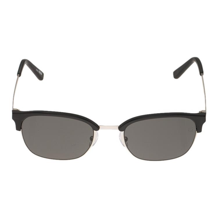 Pre Owned Ermenegildo Zegna Black EZ0047 Half Rimmed Oval Sunglasses